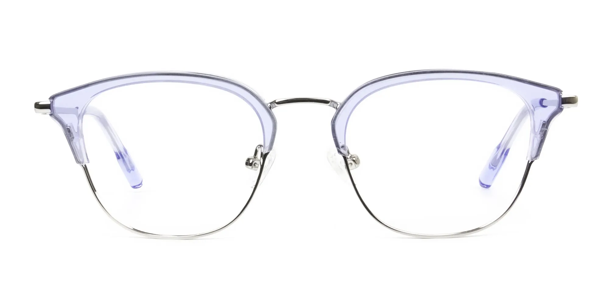 Silver & Crystal Periwinkle Purple Glasses - 2