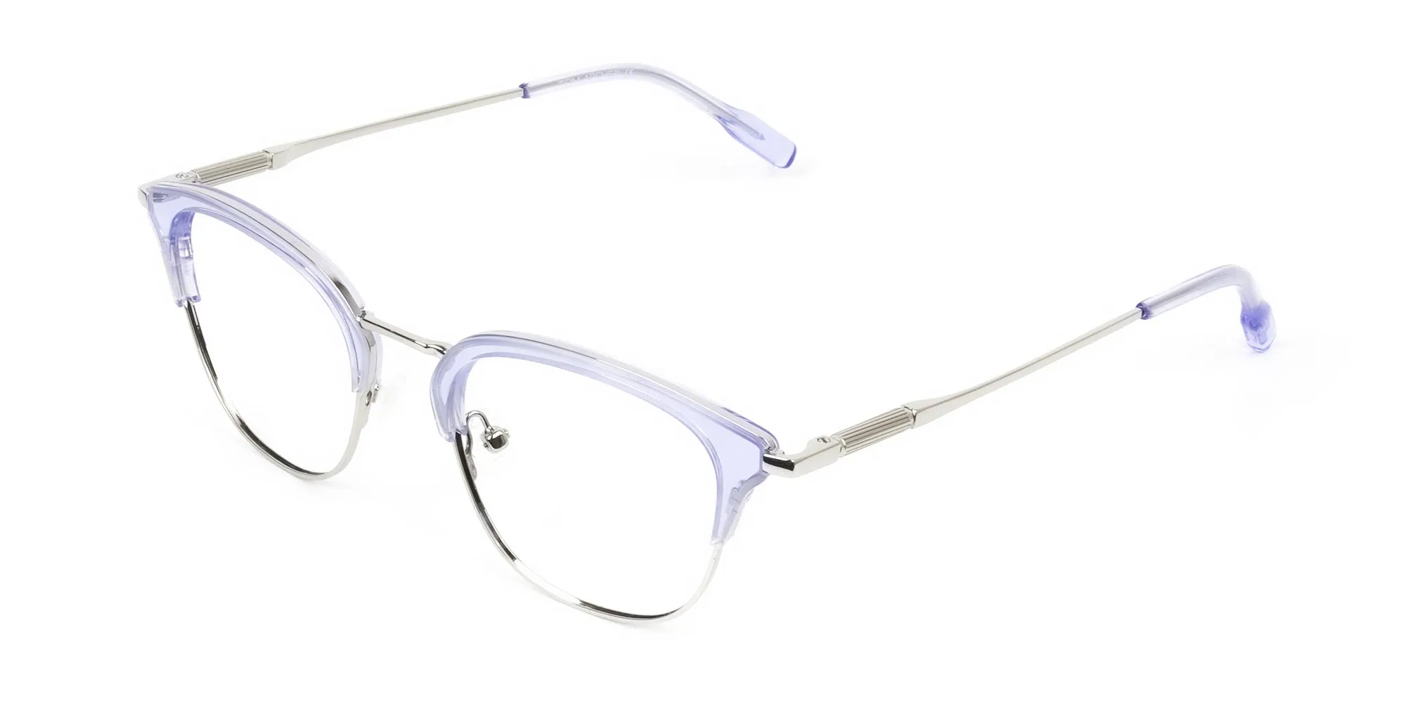 Silver & Crystal Periwinkle Purple Glasses - 2