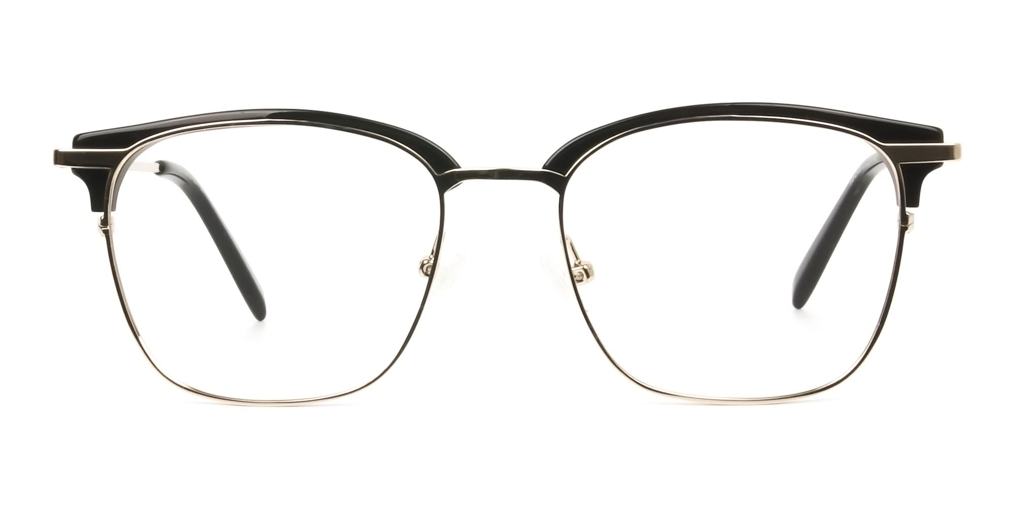 Wayfarer Black & Gold Clubmaster Frames - 1