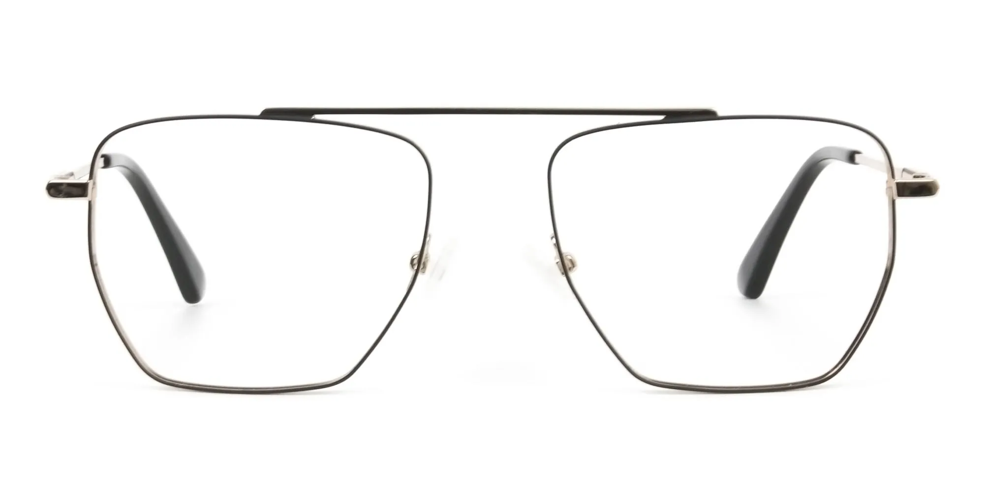 Black  and Gold Pilot  Wire Frame Glasses Men Women - 2
