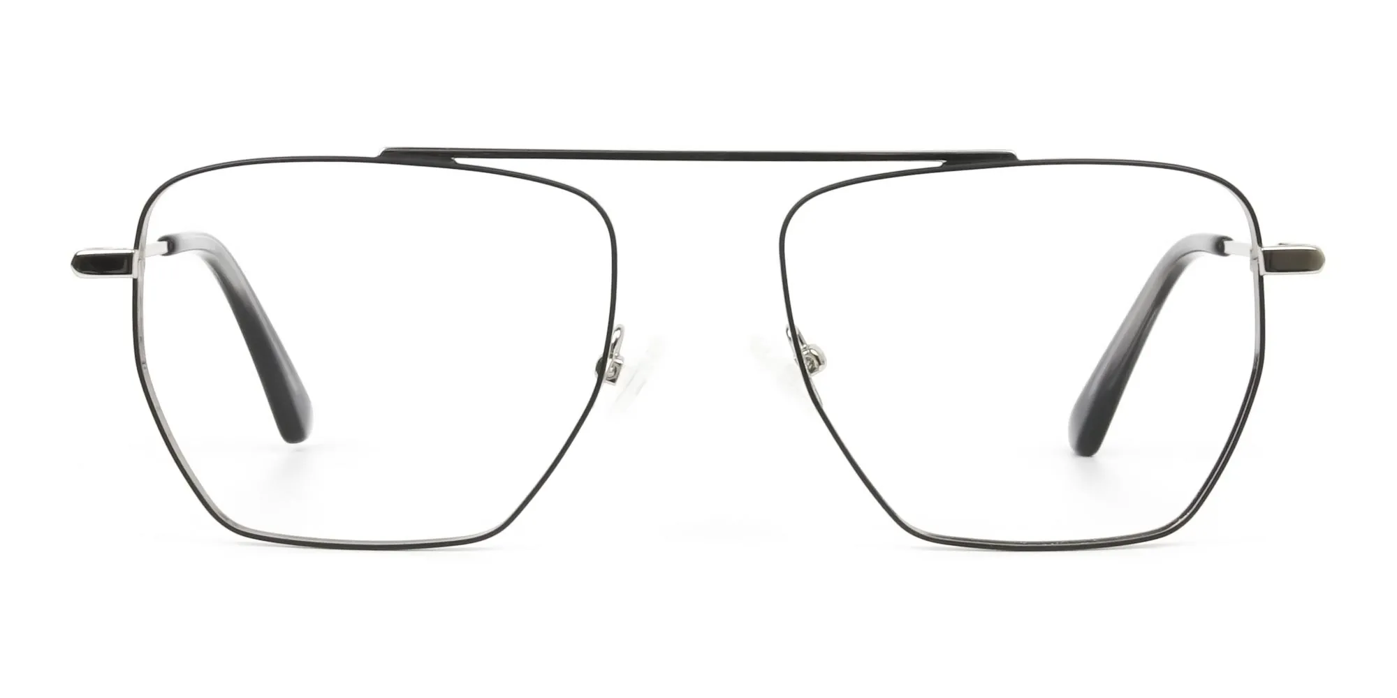Lightweight  Black and Silver Wire Frame Glasses Men Women - 2