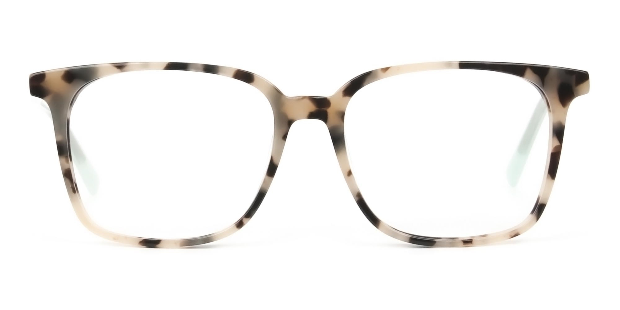 Crystal Teal Green Creamy Tortoise Glasses - 1