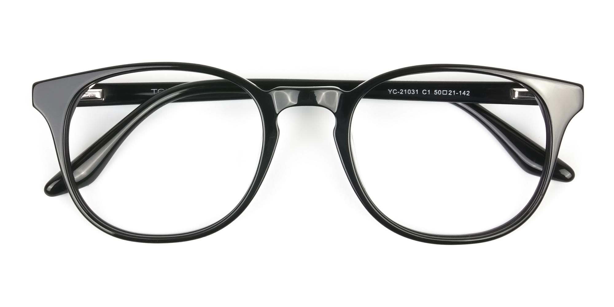 Black Wayfarer Style Glasses in Thin Frame - 1