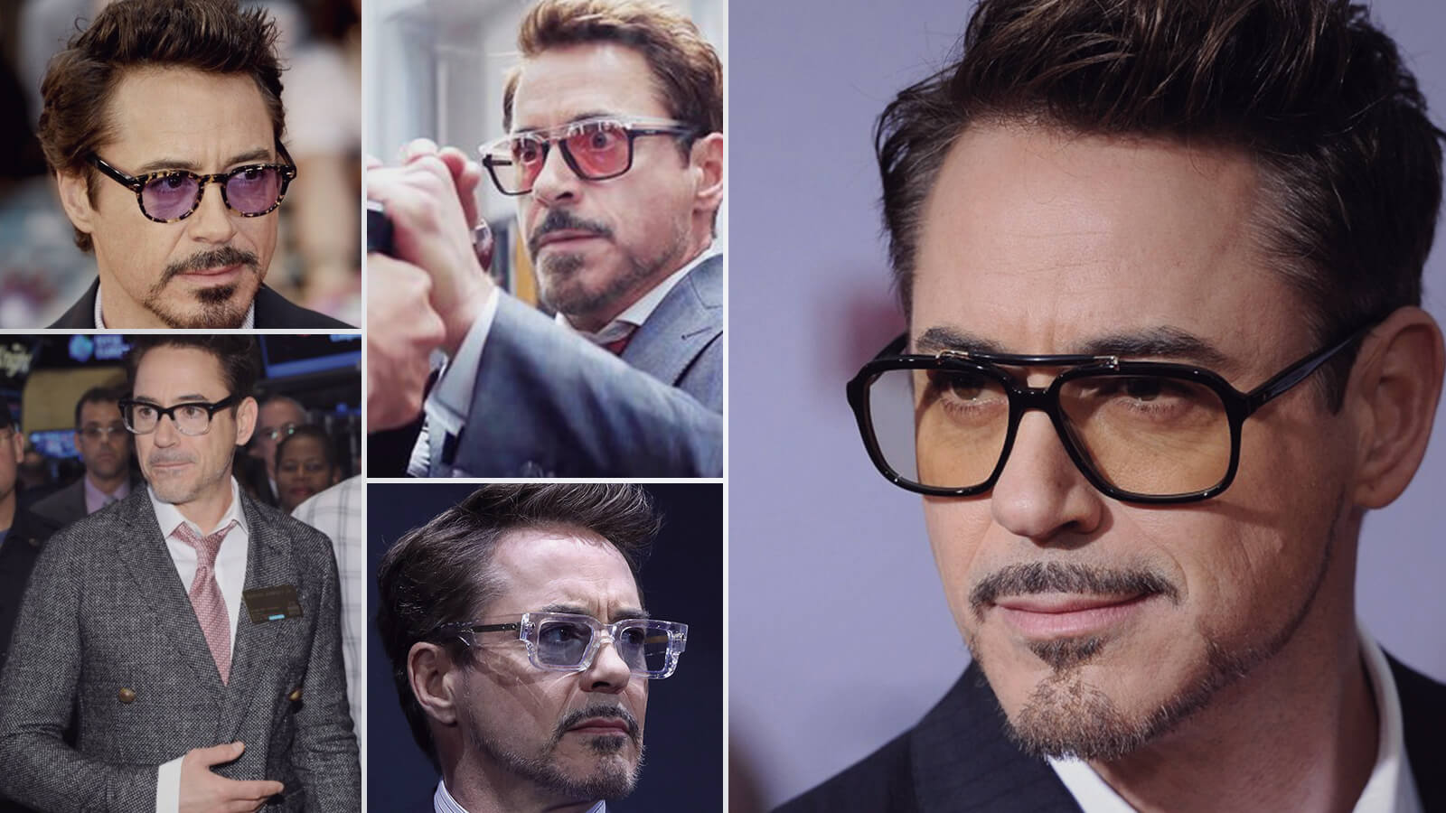 robert downey blue glasses