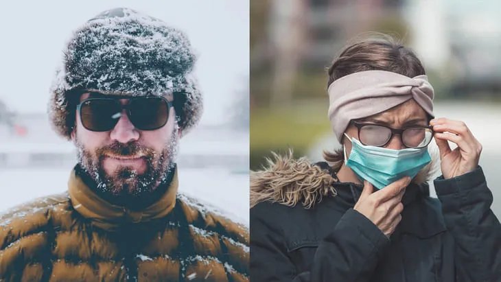 Image of a man and a women wearing glasses to protect their
    eyes