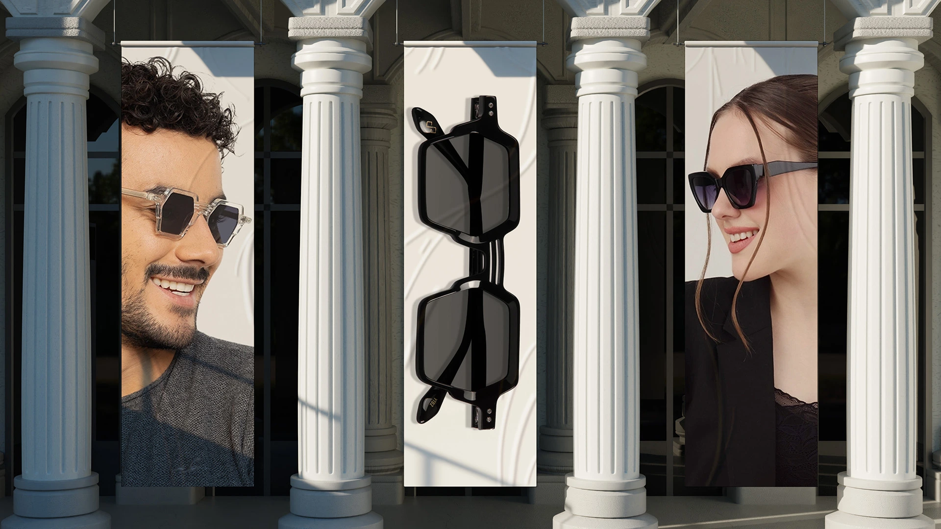 Geometric Frame Sunglasses