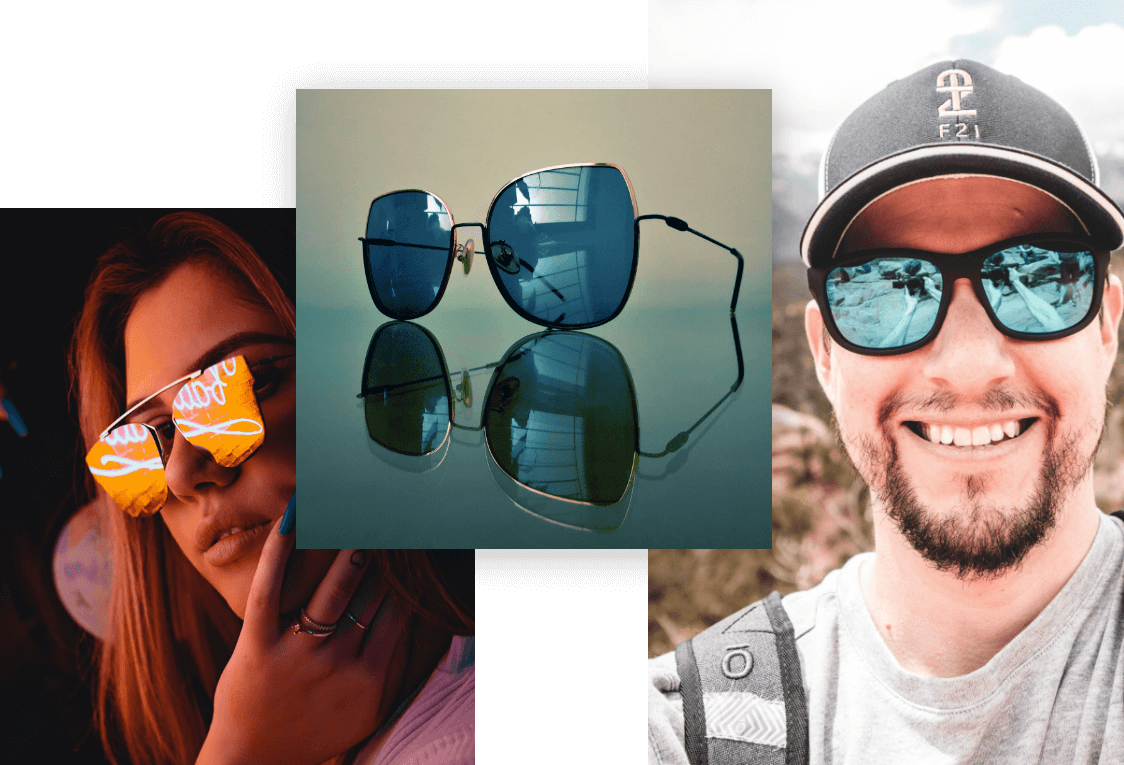 Bold Colorful Half-Frame Two-Toned Inset Mirrored Lens Horn Rimmed  Sunglasses - Walmart.com