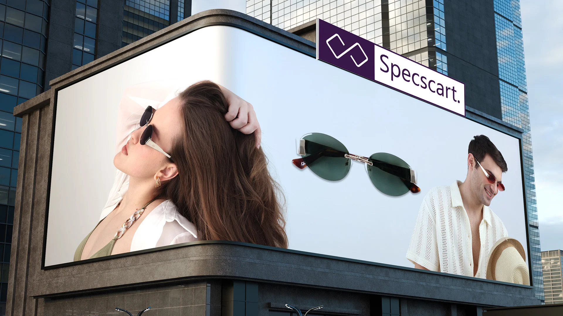 Designer Square Rimless Sunglasses For Men & Women
