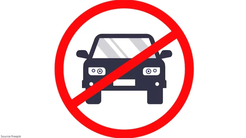 Image of a ‘no
driving’ sign