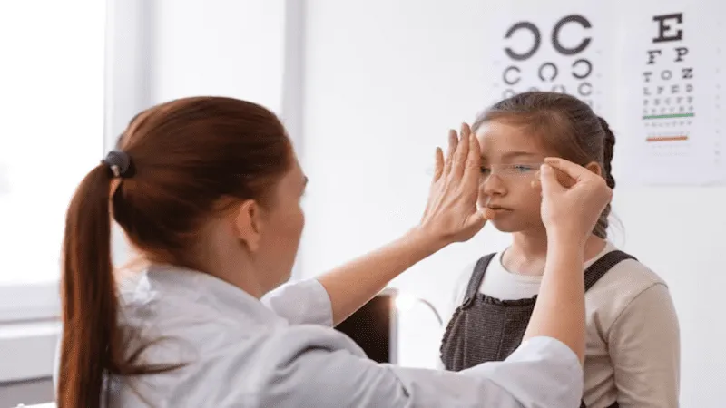 Image Of a Girl Child Undergoing an Eye Examination