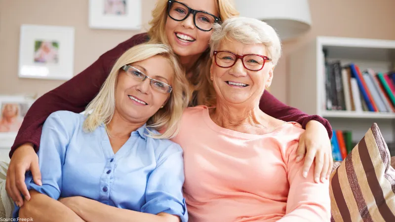 family wearing pair of glasses