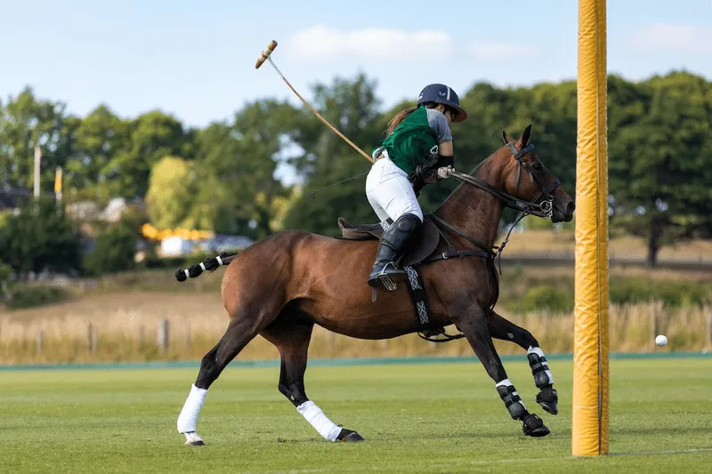 Image Of A Women Playing Polo