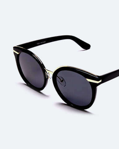 Designer Inspired Shadow Shield Chunky Black Sunglasses Celeb Megan UV UK 