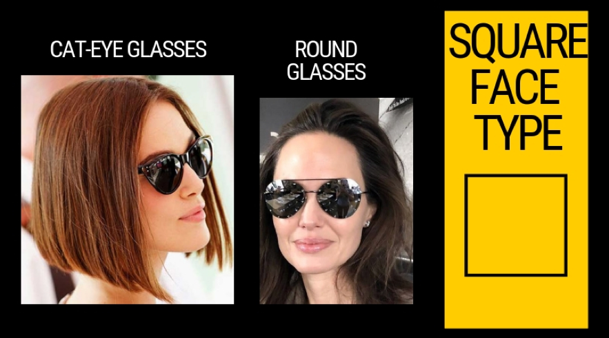 Square face's choice of glasses