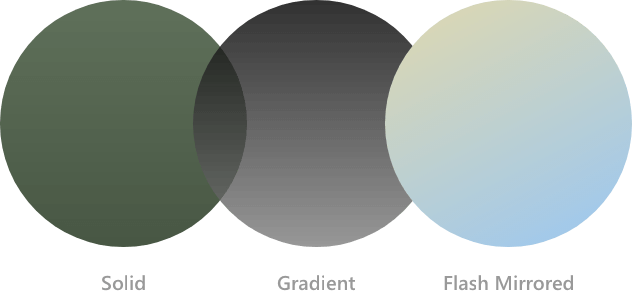  Sunglasses Lens colors - solid, gradient, and flash mirriored