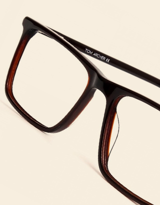 Rectangular Brown Glasses Frames