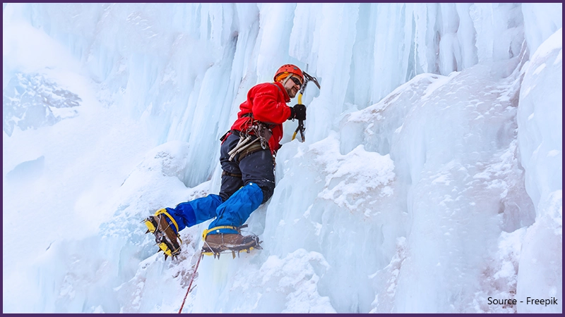 Mountain Climbing in Winter